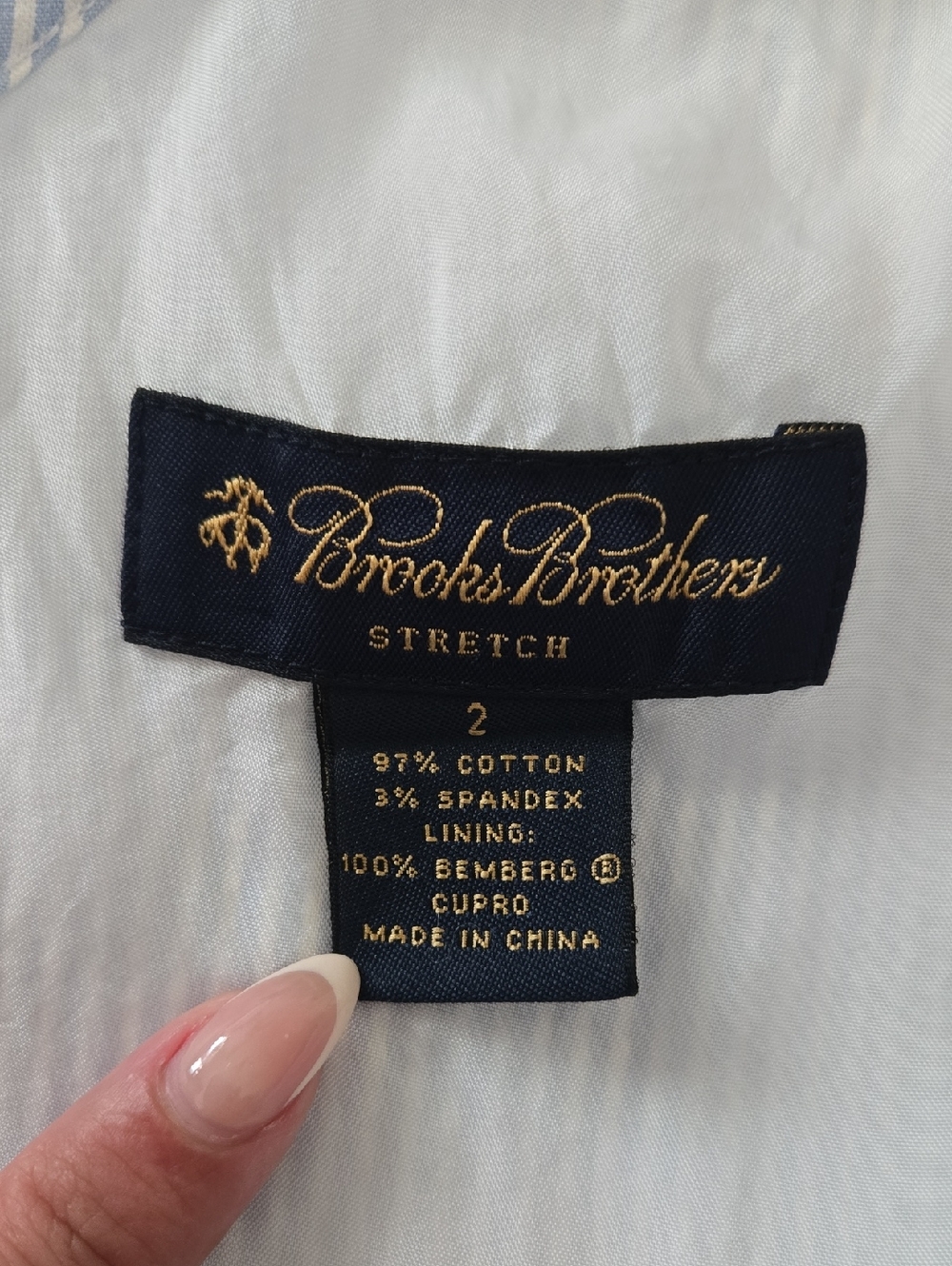 Brooks Brothers Blue Seersucker Dress Coastal Prep Classic Summer Sundress - Picture 6 of 9